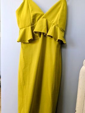 Shein Yellow Ruffle Midi Dress